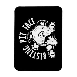 Återställa Pit Ansikte Rolig hund Pitbull-nodkläde Magnet