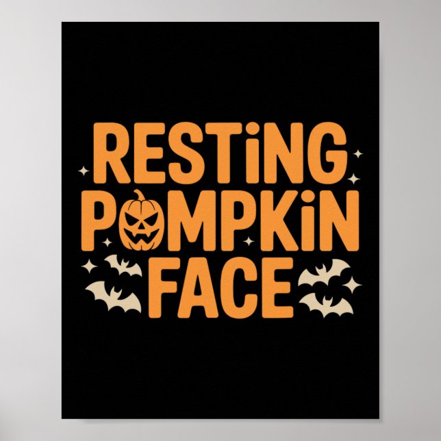 Återställa Pumpkin Ansikte Bold T Halloween Tee Poster (Framsidan)