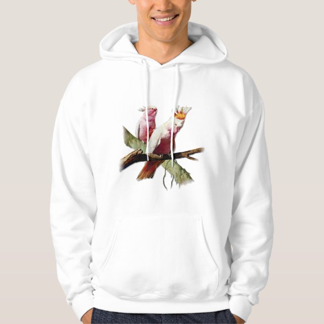 Återställa Rosa Cockatoos Sweatshirt Med Luva (Framsida)