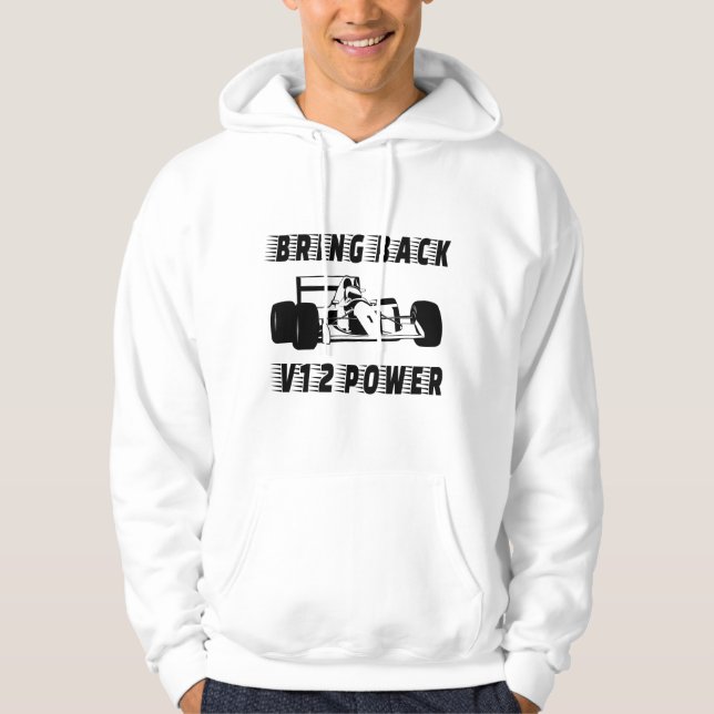 Återställa V12-strömmen till Tävling-bilens Silhou Hoodie (Framsida)