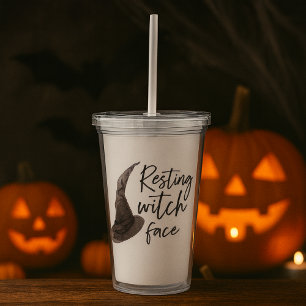 Återställa Witch Ansikte Tumbler Funny Halloween Take Away Mugg