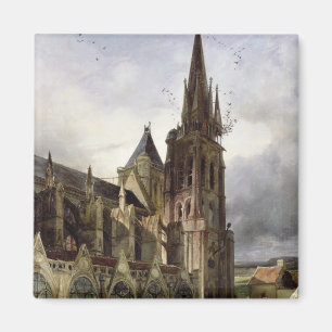 Återställande av Abbeykyrkan av St Denis i 1833 Magnet