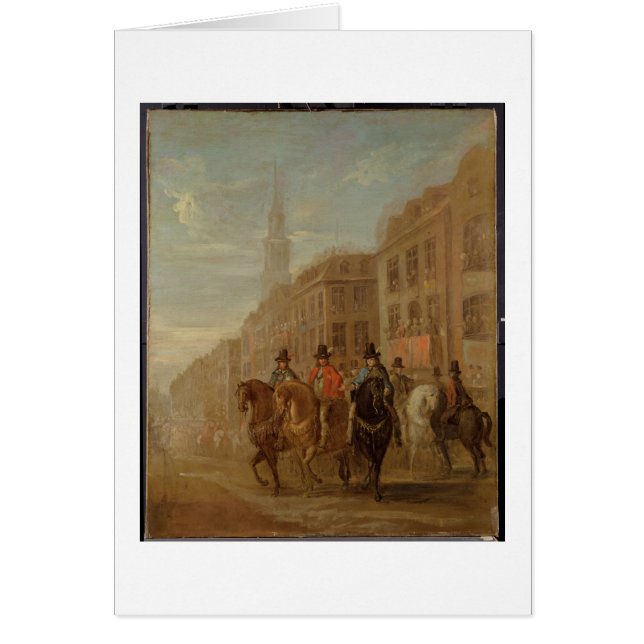 Återställandeprocession av Charles II på Hälsningskort (Framsidan)