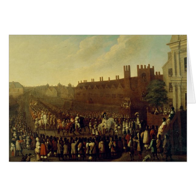 Återställandet av Charles II på Whitehall Hälsningskort (Framsidan Horizontal)