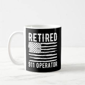 Återställd 911 Operator Profession American Flagga Kaffemugg