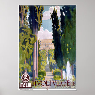 Återställd affisch för italienTivoli vintage resor