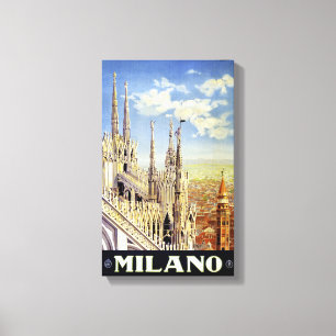Återställd affisch för Milano italienvintage re Canvastryck