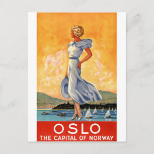 Återställd affisch för Oslo norgevintage resor Vykort