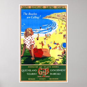 Återställd Australien vintage resoraffisch Poster