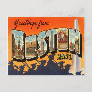 Återställd Bostonstryk resa gammal vykort