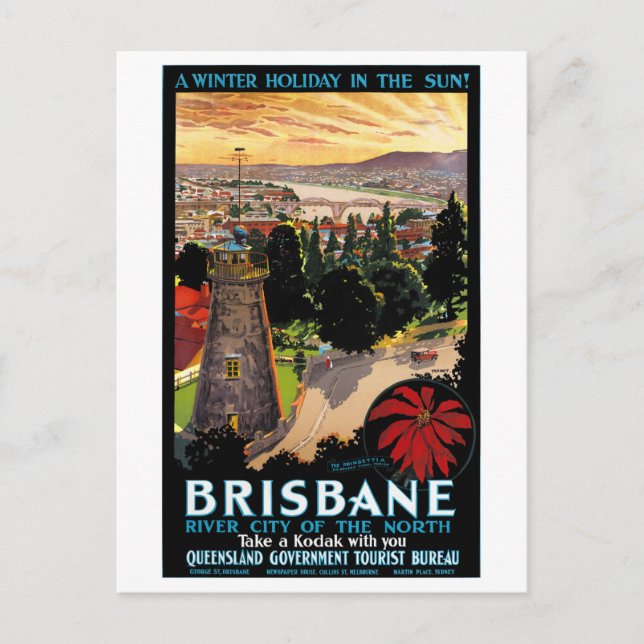 Återställd Brisbane Australien vintage Vykort (Framsida)