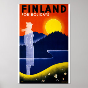 Återställd Finland vintage affisch