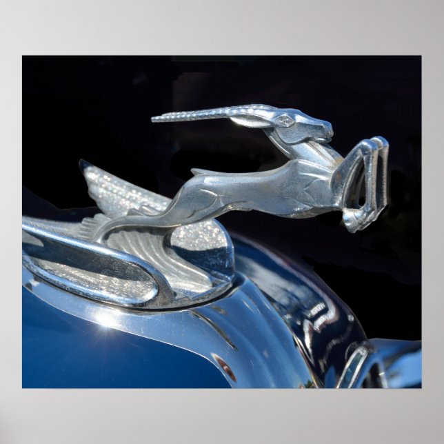 Återställd huva i vintage bil poster (Framsidan)