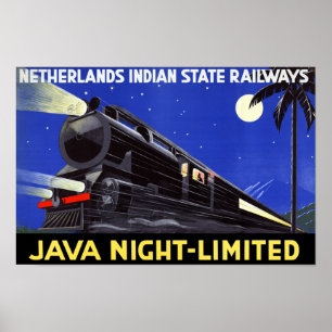 Återställd Java Indonesien vintage resoraffisch Poster