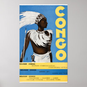 Återställd Kongoflodenvintage resoraffisch Poster