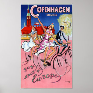 Återställd Köpenhamnvintage resoraffisch Poster