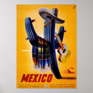 Återställd Mexico vintage resoraffisch Poster