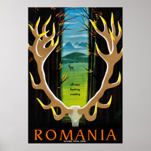 Återställd rumänienvintage resoraffisch poster