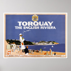 Återställd Torquay vintage resoraffisch Poster