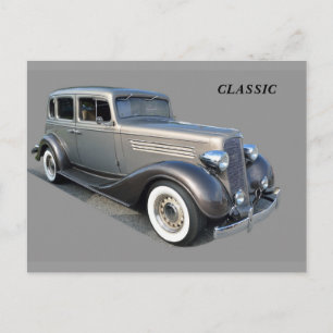 Återställd Vintage bil Vykort