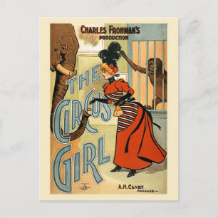 återställde Circus Girl vintage affisch Vykort