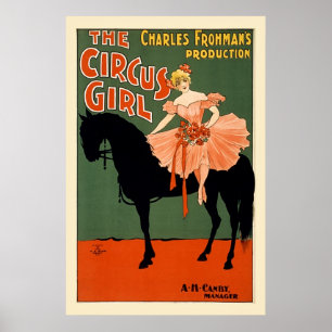 återställde Circus Girl-vintagen Poster