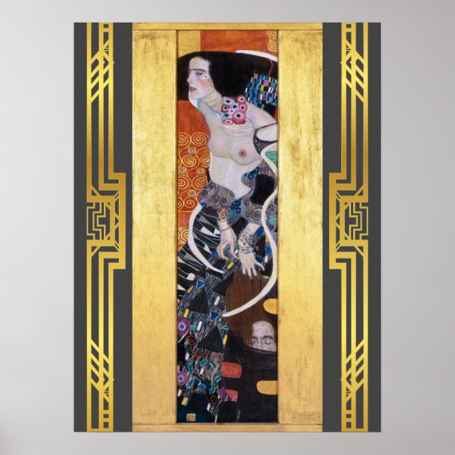 Återställde Klimt Judith Salome Art nouveau Deco Poster (Framsidan)