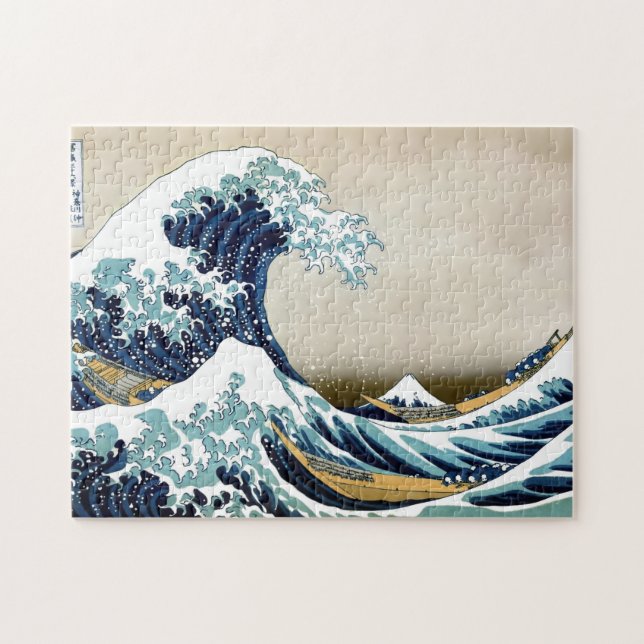 Återställde Underbar Wave från Kanagawa av Hokusai Pussel (Horisontell)
