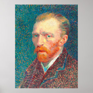 Återställde Vibrant Vincent Van Gogh Självporträtt Poster