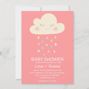 Återställer inbjudan till Cloud Baby Shower