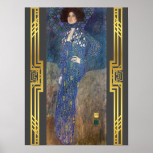 Återställer målning av Klimt Emilie Floge Art nouv Poster