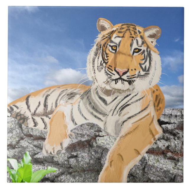 Återställer tiger kakelplatta (Framsidan)