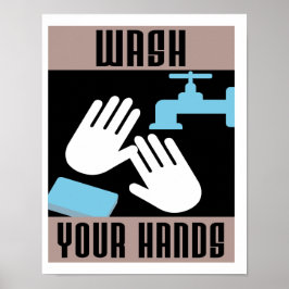 Återställning av coola Tvätta Händer Poster