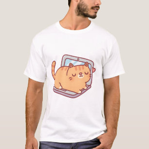 Återställning av Knubbig Tabby katt på bärbar dato T Shirt