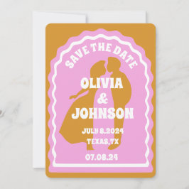 Återställning av modern minimal Gult Vågigt Fet-da Spara Datumet