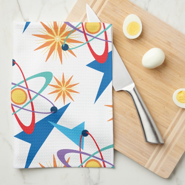 Återställning av omfärgad Mönster i utrymmesåldern Kökshandduk (Vikt i Fjärdedel)