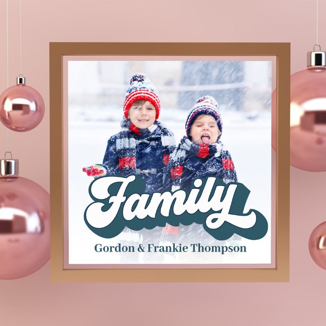 Återställningsmall för familjetypografi fototryck (Custom retro style family lettering photo print)