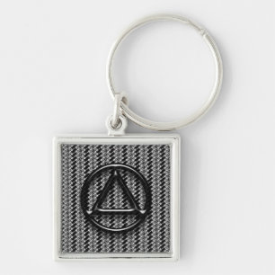 Återställningsnykterhet nyktra Keychain Fyrkantig Silverfärgad Nyckelring