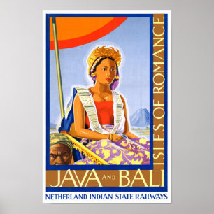 Återställt Java och Bali Vintage resor Poster