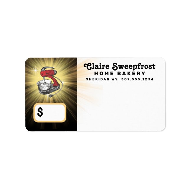 Återstodsblandare som bakar pris märkre dekal för  adressetikett (Framsidan)