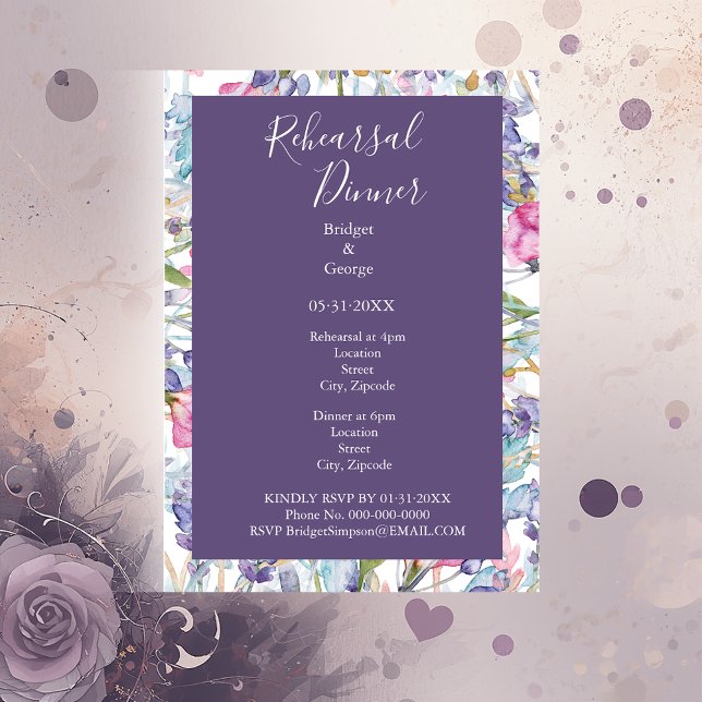 Återstöt av lavendelfärgade vilda blommor inbjudningar (Skapare uppladdad)