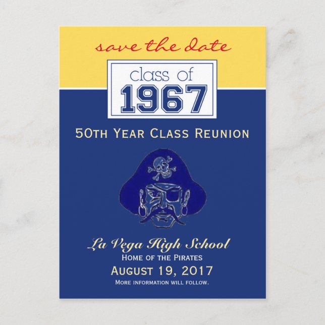 Återträff för {Ken}s klass - Spara-datum-anmälan Meddelande Vykort (Framsida)