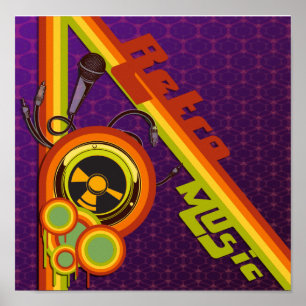 återtro till vektorkonst för funky av musik poster