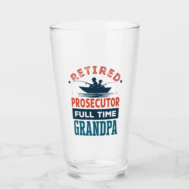 Återtrött åklagare Fullt Time Grandpa Pension Glaskopp (Framsida)