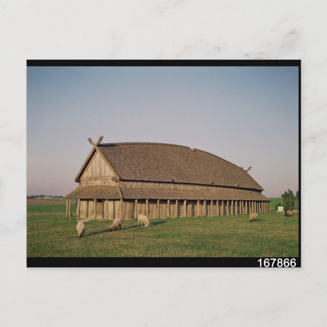 Återuppbyggnad av 100-talets Viking house Vykort (Framsida)