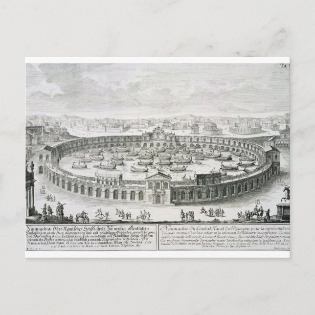 Återuppbyggnad av en romersk naval-strid, från "Ny Vykort (Framsida)