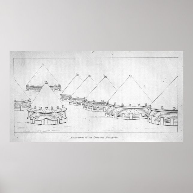 Återuppbyggnad av Etruscan grav i Tarquinia Poster (Framsidan)