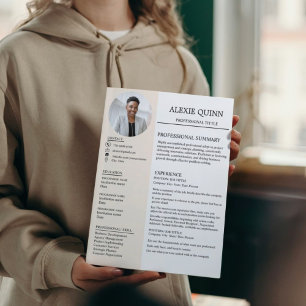 Återuppta det moderna minimalistiska fotokortet fö inbjudningar