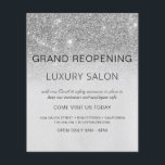 Återupptagande av Silver Modern Glitter Salon Flygblad<br><div class="desc">Glam Silver Ombre Gnistra och Glitter Grand Reöppning Glam Luxury Hair Salon, Beauty Store, Eyelash, Nagel, Makeup, Microblading, Hair Stylist, Lash, Hair Stylist eller Make Up Artist Business Flyer med anpassningsbar lägger till namn och returadress för ditt företag. Den här enkla, moderna och elegant personligen är en perfekt för att...</div>