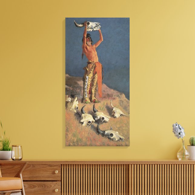 Återuppväcker Bufflarna av Frederic Remington Canvastryck (Insitu (Vardagsrum))